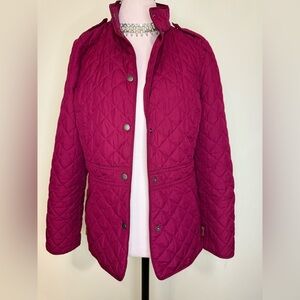 Talbot’s Women's Quilted Jacket in a burgandy/wine color size medium